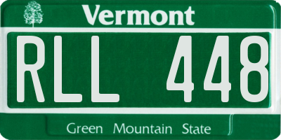 VT license plate RLL448