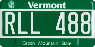 VT license plate RLL488