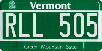 VT license plate RLL505