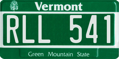 VT license plate RLL541