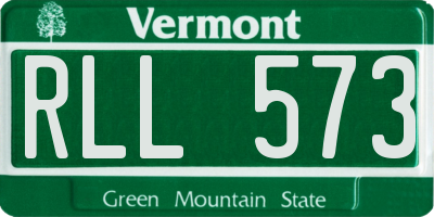 VT license plate RLL573