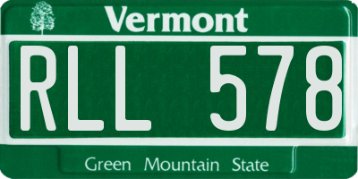 VT license plate RLL578