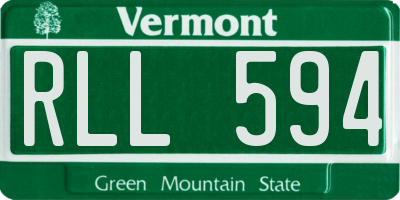VT license plate RLL594