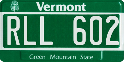 VT license plate RLL602