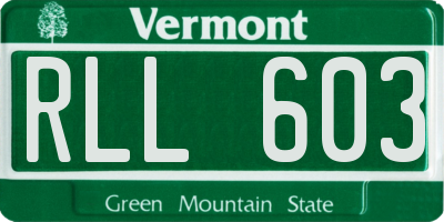 VT license plate RLL603