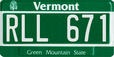 VT license plate RLL671