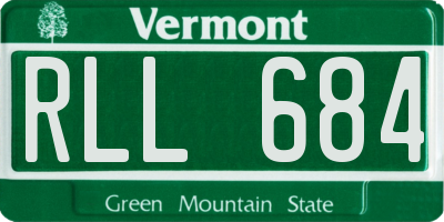 VT license plate RLL684