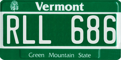 VT license plate RLL686