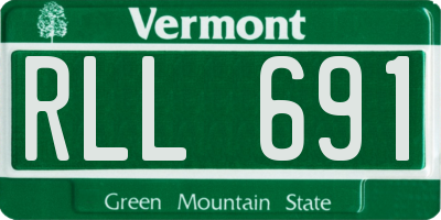 VT license plate RLL691