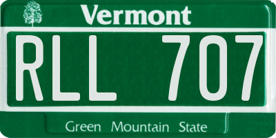 VT license plate RLL707