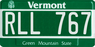 VT license plate RLL767