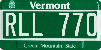 VT license plate RLL770