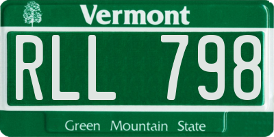 VT license plate RLL798