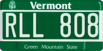 VT license plate RLL808