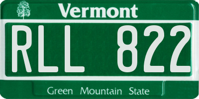 VT license plate RLL822