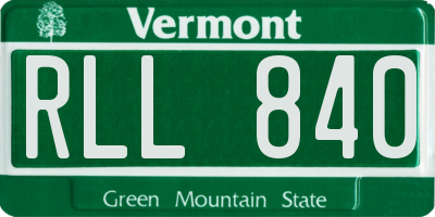 VT license plate RLL840