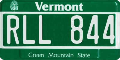 VT license plate RLL844