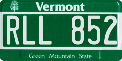 VT license plate RLL852