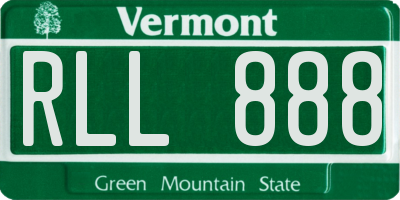 VT license plate RLL888
