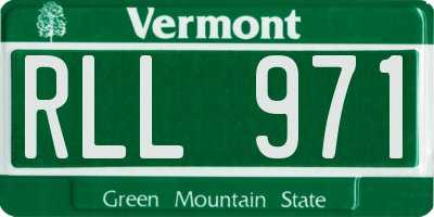 VT license plate RLL971