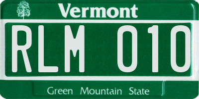 VT license plate RLM010