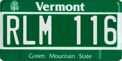 VT license plate RLM116