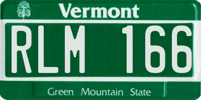 VT license plate RLM166