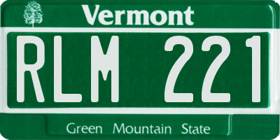 VT license plate RLM221