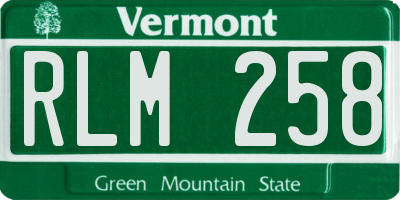 VT license plate RLM258