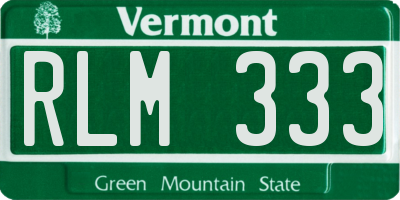 VT license plate RLM333