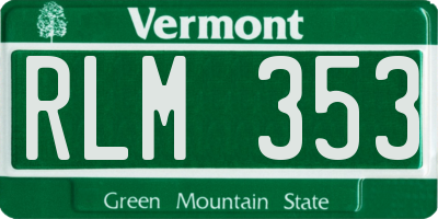 VT license plate RLM353