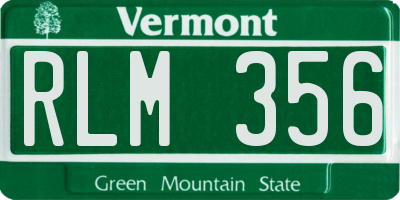 VT license plate RLM356