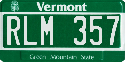 VT license plate RLM357
