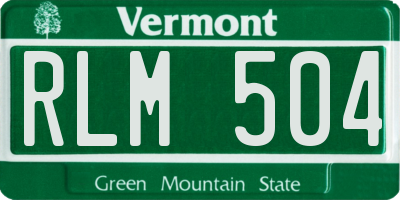 VT license plate RLM504