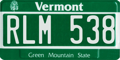 VT license plate RLM538