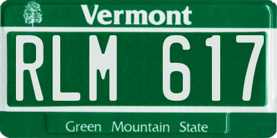 VT license plate RLM617
