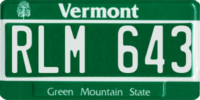 VT license plate RLM643