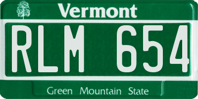 VT license plate RLM654