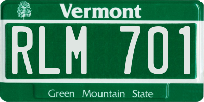 VT license plate RLM701