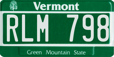 VT license plate RLM798
