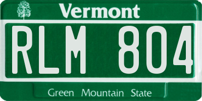 VT license plate RLM804