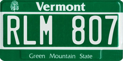 VT license plate RLM807