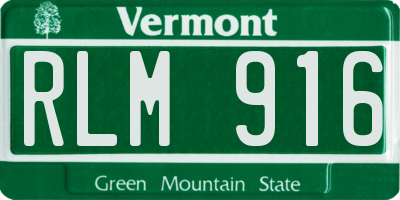 VT license plate RLM916