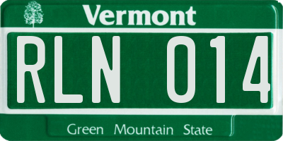 VT license plate RLN014