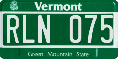 VT license plate RLN075