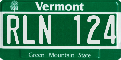 VT license plate RLN124