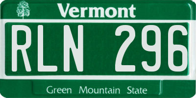 VT license plate RLN296