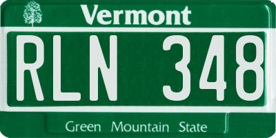 VT license plate RLN348