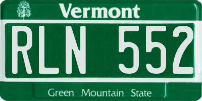 VT license plate RLN552