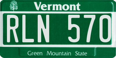 VT license plate RLN570